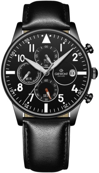 Zegarek Męski Giewont Chronograph Sapphire Czarny GW5630-A1