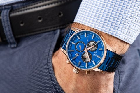 Zegarek Męski Giewont Chronograph Sapphire Niebieski GW4580-B5