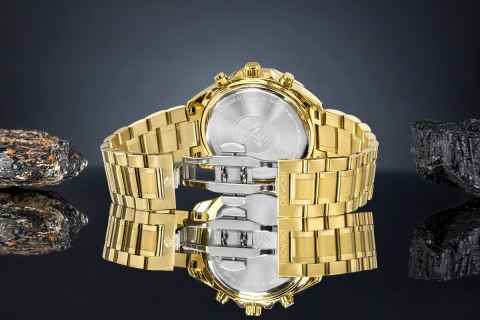 Zegarek Męski Giewont Chronograph Sapphire Złoto Niebieski GW7290-B6