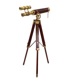 Duża mosiężna luneta na trójnogu - Wysokość maksymalna 57 cm - TDBL