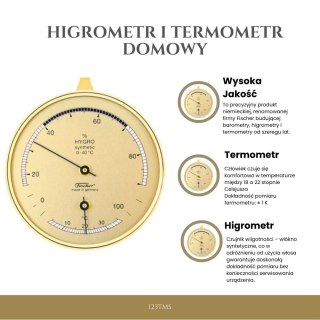 Higrometr i termometr domowy Fischer 123TMS
