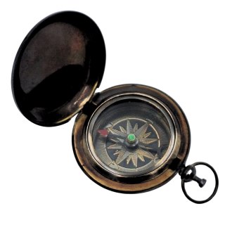 Kompas Turystyczny Retro - Mosiądz - Wykończenie Antyk - NC2884
