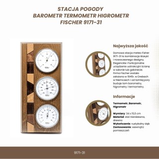 Stacja pogody - Barometr Higrometr Termometr - Fischer 9171-31