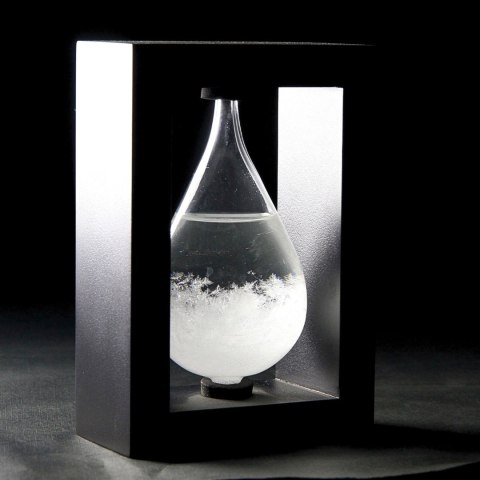 Barometr Burzowy Fitzroya w Oprawie Drewnianej - Kropla Storm Glass - BAW1