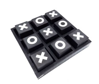 Duże Kółko i Krzyżyk Drewniane 24x24cm - Elegancka Gra Strategiczna - G1079/B