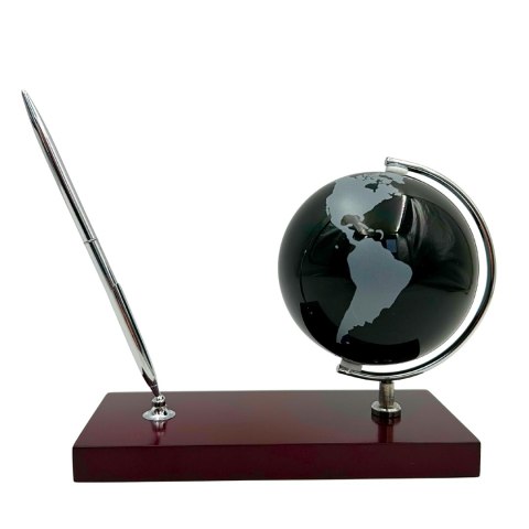 Elegancki Zestaw Dekoracyjny na Biurko Globus Stojak na Długopis - Prezent dla Szefa - WBK
