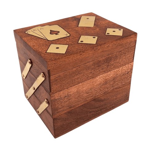 Elegancki Zestaw Gier 3w1 - Karty Kości Domino - DNU-101