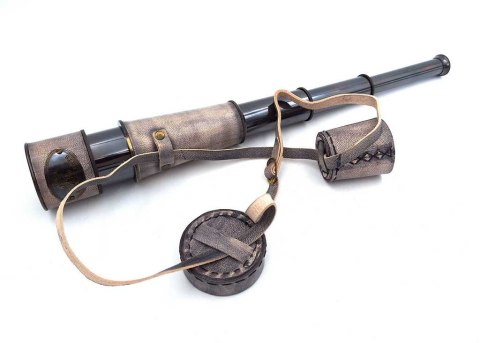 Luneta mosiężno-skórzana z paskiem NI1273