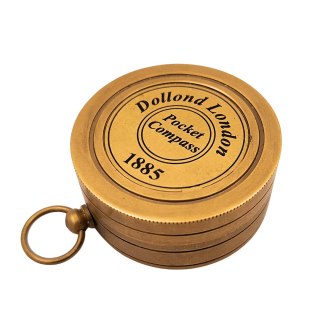 Mosiężny Kompas z Zegarem Słonecznym - Zamykany - C04