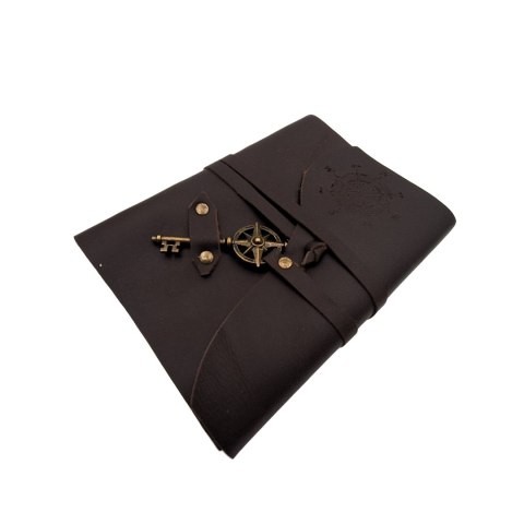 Notes Skórzany Retro Róża Wiatrów 200 stron - Prezent dla Żeglarza - AH03