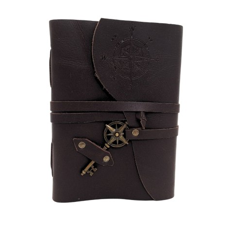 Notes Skórzany Retro Róża Wiatrów 200 stron - Prezent dla Żeglarza - AH03