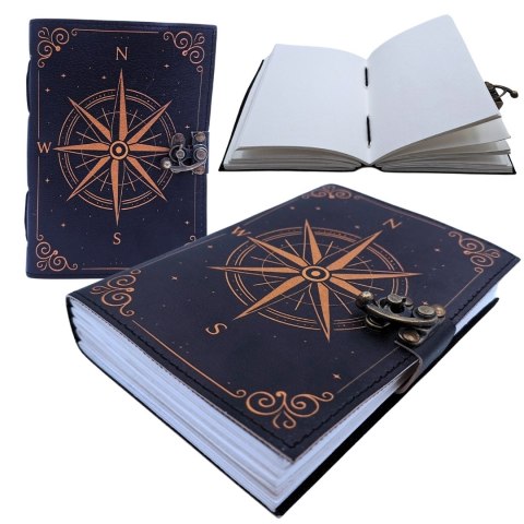 Notes Skórzany Róża Wiatrów Retro - Prezent dla żeglarza - AH09