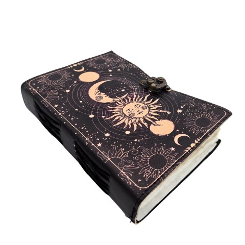 Notes Skórzany Słońce i Księżyc Ozdobny 200 stron - AH07
