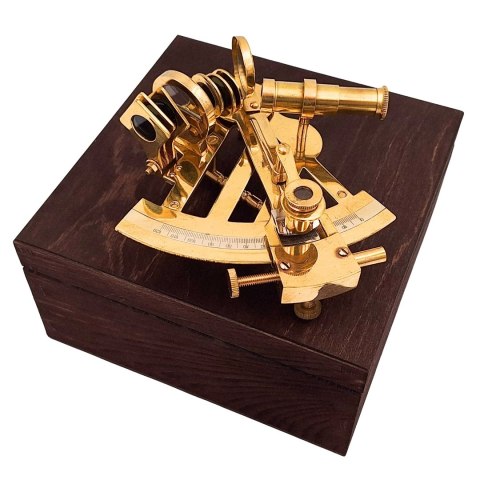Sekstans Mosiężny w Drewnianym Pudełku - Prezent dla Żeglarza - NSWBA