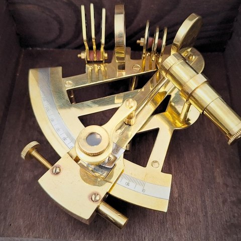 Sekstans Mosiężny w Drewnianym Pudełku - Prezent dla Żeglarza - NSWBA