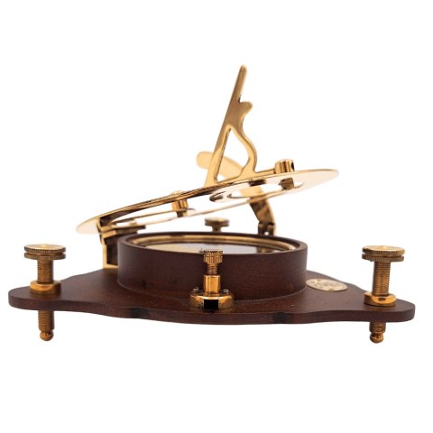 Zegar słoneczny z kompasem na drewnianej podstawie C064