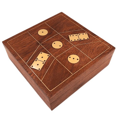 Zestaw Gier - Domino i Kości do Gry w Drewnianym Pudełku - DO-002