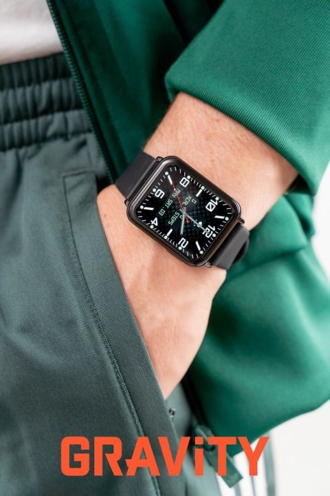 Smartwatch Gravity Czerwono Czarny 2 Paski GT17-10