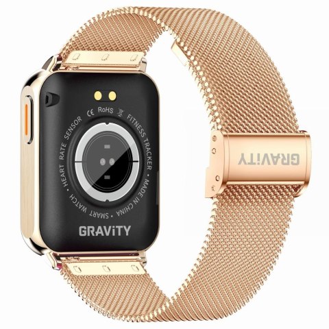 Smartwatch Gravity Różowe Złoto Czarny 2 Paski GT17-5