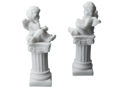 Aniołek czytający książkę - alabaster grecki