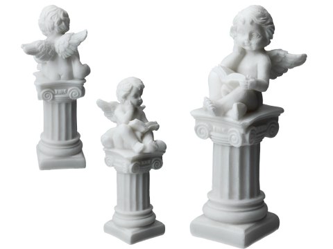 Aniołek czytający książkę - alabaster grecki