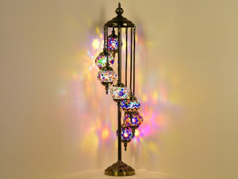 Lampa podłogowa - siedem kloszy, wielokolorowych