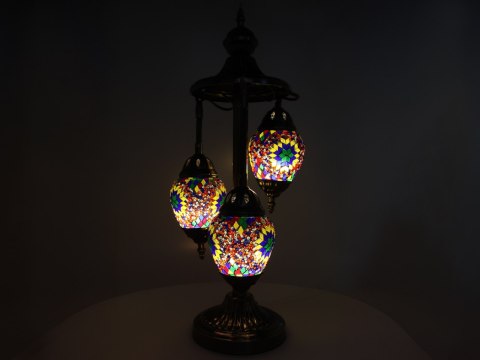Lampa stołowa - trzy klosze, wielokolorowe
