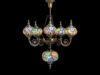 Lampa sufitowa - sześć kloszy, wielokolorowe