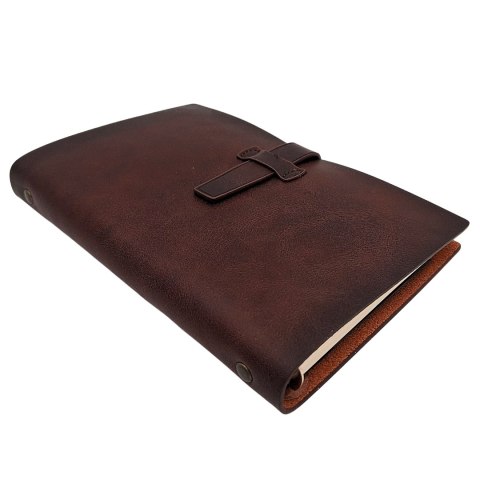 Elegancki Notes Skórzany A6 Retro Vintage z Zamknięciem - Pamiętnik - EE3