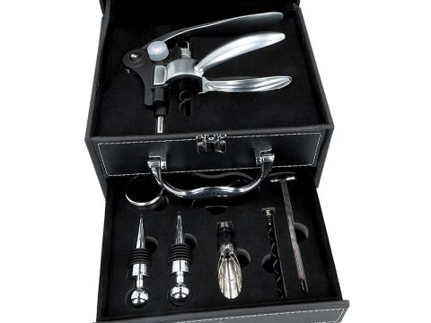 Kpl. akcesoriów do wina w kuferku (8 elementów)