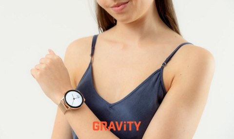 Smartwatch Gravity Różowe Złoto Pasek + Bransoleta GT11-6