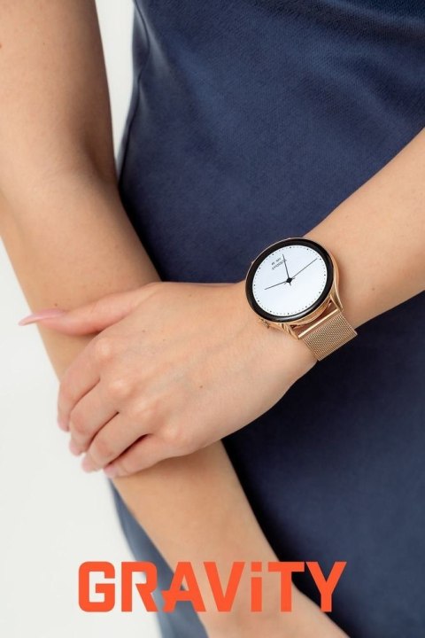 Smartwatch Gravity Różowe Złoto Pasek + Bransoleta GT11-8