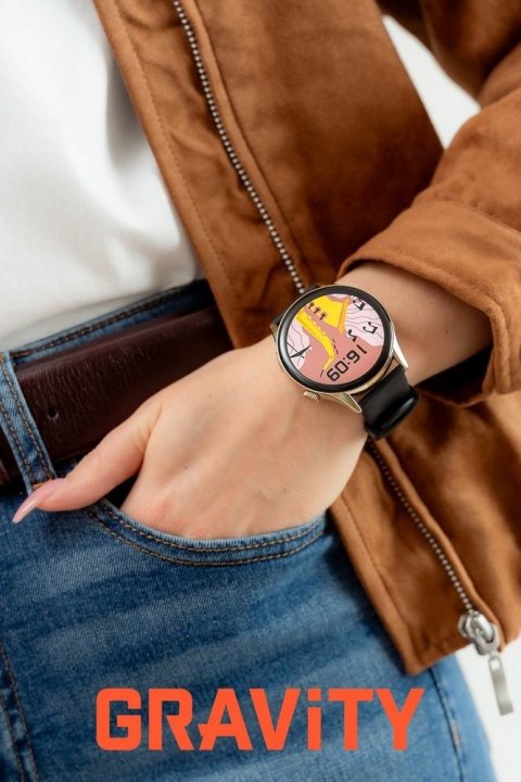 Smartwatch Gravity Złoty Pasek + Bransoleta GT11-1