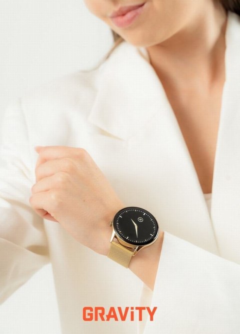 Smartwatch Gravity Złoty Pasek + Bransoleta GT11-2
