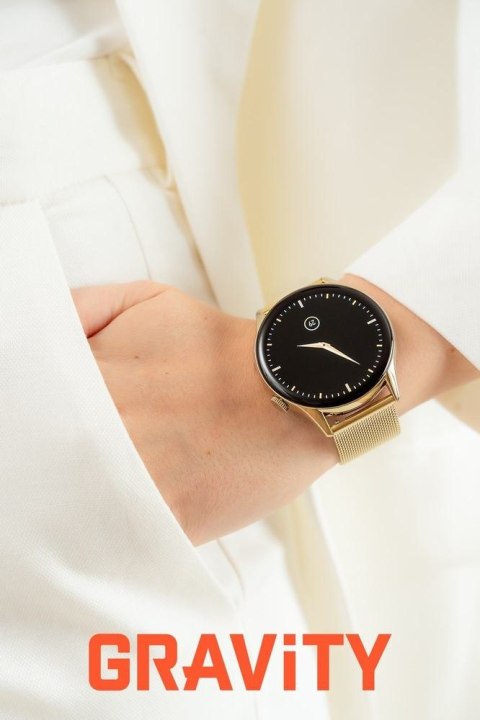 Smartwatch Gravity Złoty Pasek + Bransoleta GT11-2