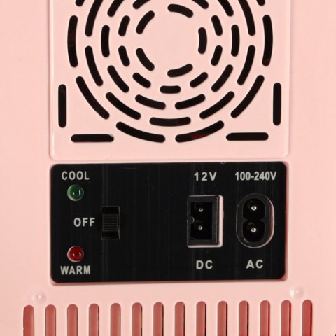 Lodówka turystyczna elektryczna samochodowa mini na jedzenie kosmetyki grzanie chłodzenie 2w1 4L różowa