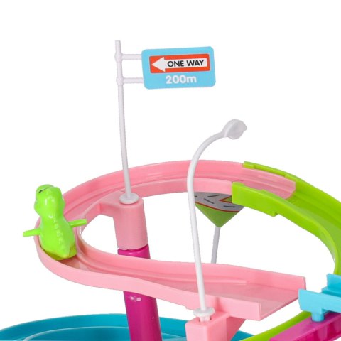 Tor wyścigowy dinozaur zjeżdżalnia ruchome schody LED dźwięk